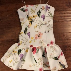 White floral neoprene mini dress NWT by ASOS